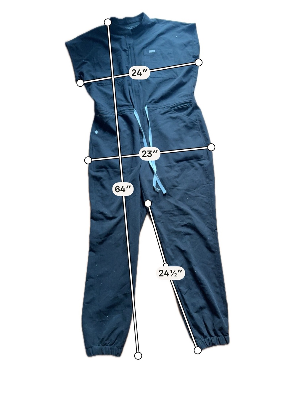Figs 2 Women’s V-Neck Utility Jumpsuit - Navy & Black Size XXL - Picture 4 of 11